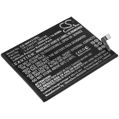 Batterie pour Wiko Y81 (3900 mAh/14.82 Wh, 3.8 V)