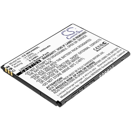 Batterie pour Wiko View (2400 mAh/9.24 Wh, 3.85 V)
