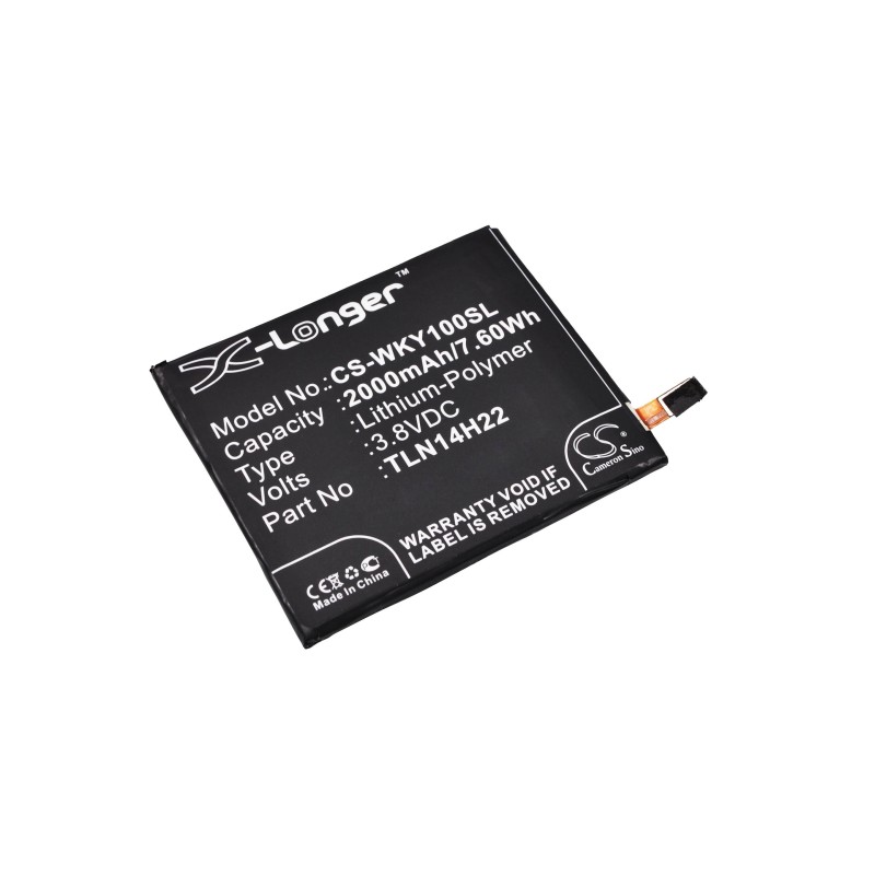 Batterie pour Wiko TLE14E20 (2000 mAh/7.6 Wh, 3.8 V)
