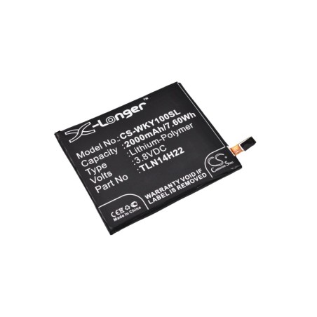 Batterie pour Wiko TLE14E20 (2000 mAh/7.6 Wh, 3.8 V)