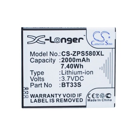Batterie pour ZOPO 6580 (2000 mAh/7.4 Wh, 3.7 V)
