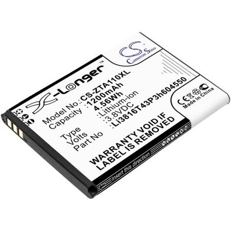 Batterie pour ZTE Blade A112 (1200 mAh/4.56 Wh, 3.8 V)