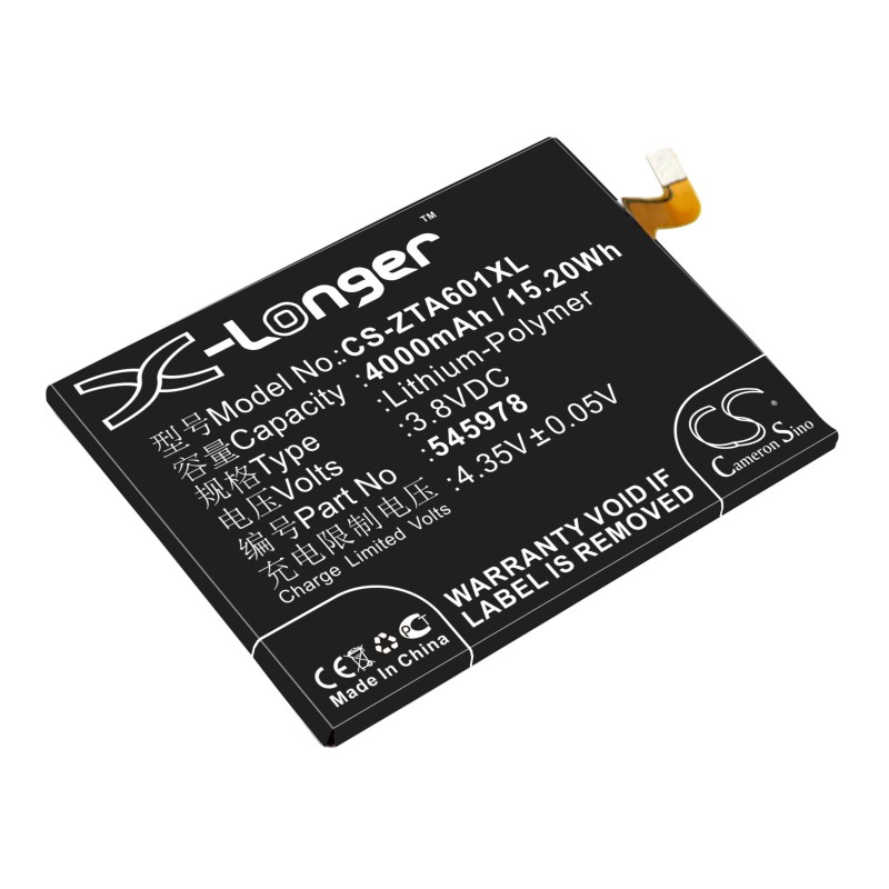 Batterie pour ZTE 545978 (4000 mAh/15.2 Wh, 3.8 V)