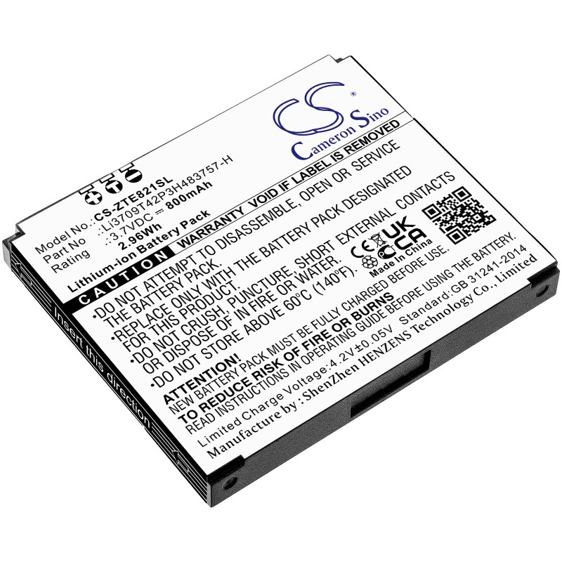 Batterie pour ZTE E821 (800 mAh/2.96 Wh, 3.7 V)