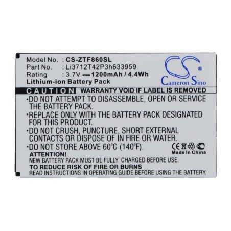 Batterie pour Telstra I909 (1200 mAh/4.44 Wh, 3.7 V)