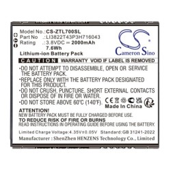 Batterie pour ZTE Blade L7 (2000 mAh/7.6 Wh, 3.8 V)
