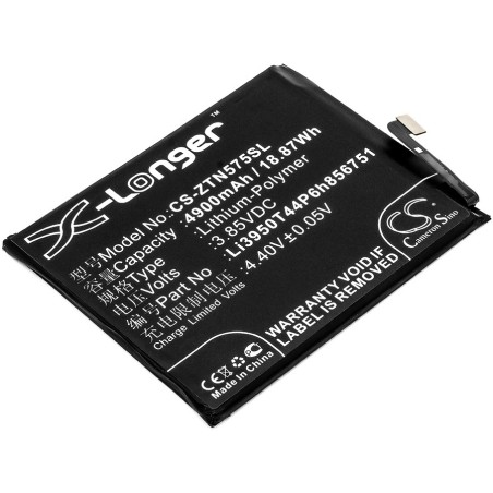 Batterie pour ZTE Nubia N2 Dual SIM TD-LTE (4900 mAh/18.87 Wh, 3.85 V)