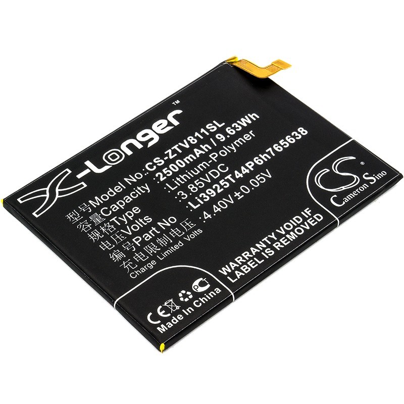 Batterie pour ZTE Li3925T44P6h765638 (2500 mAh/9.63 Wh, 3.85 V)