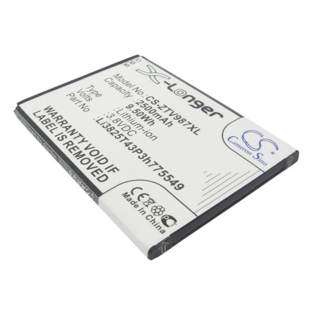 Batterie pour ZTE U935 (2500 mAh/9.5 Wh, 3.8 V)
