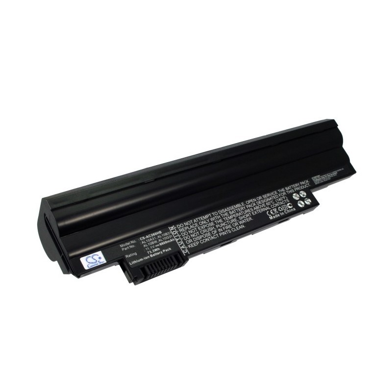 Batterie pour Acer Aspire One D260 (6600 mAh/73.26 Wh, 11.1 V)
