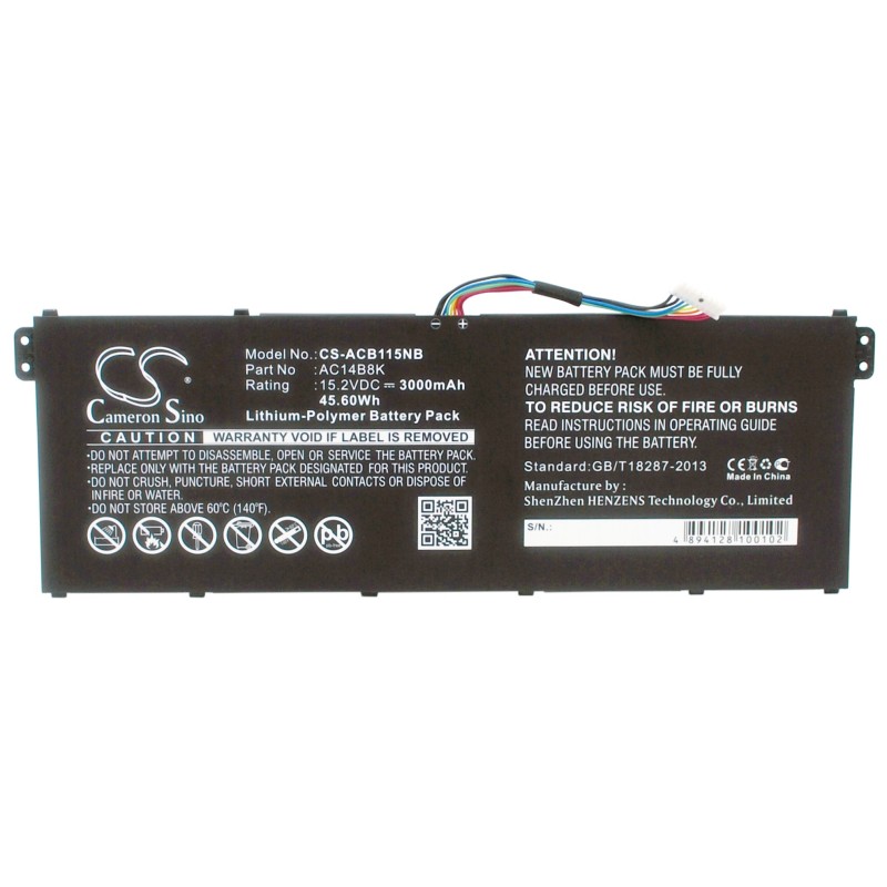 Batterie pour Acer Chromebook C810 (3000 mAh/45.6 Wh, 15.2 V)