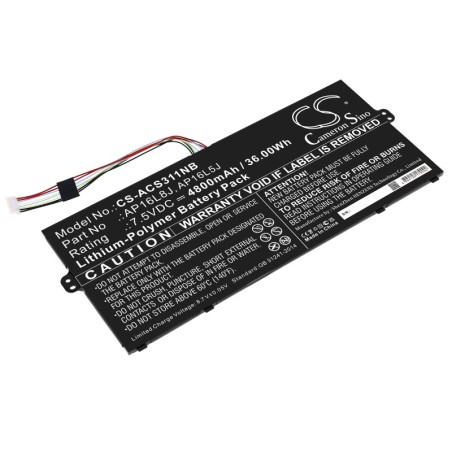 Batterie pour Acer Spin 1 SP111-32N-P2c2 (4800 mAh/36 Wh, 7.5 V)