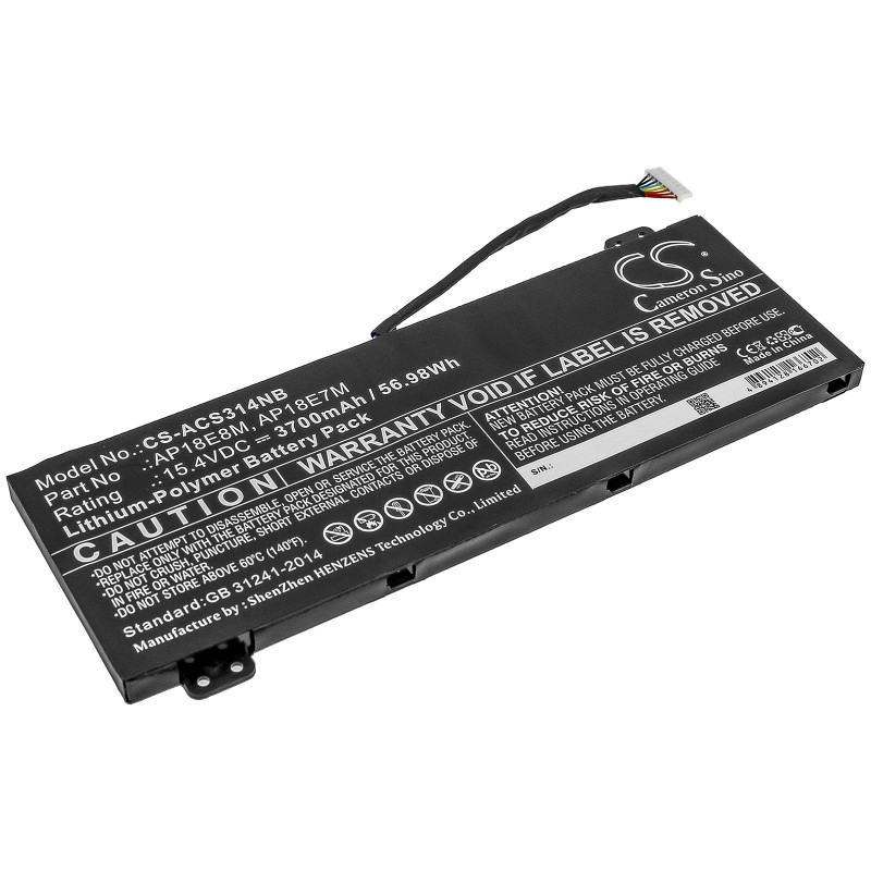 Batterie pour Acer Nitro 5 AN515-52-51BY (3700 mAh/56.98 Wh, 15.4 V)