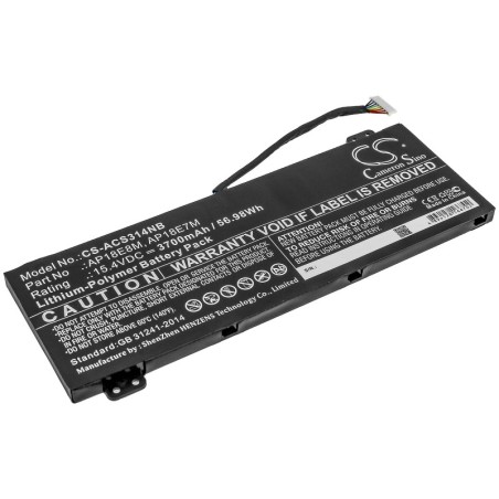 Batterie pour Acer Nitro 5 AN515-52-51BY (3700 mAh/56.98 Wh, 15.4 V)
