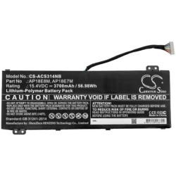 Batterie pour Acer Nitro 5 AN515-52-51BY (3700 mAh/56.98 Wh, 15.4 V)