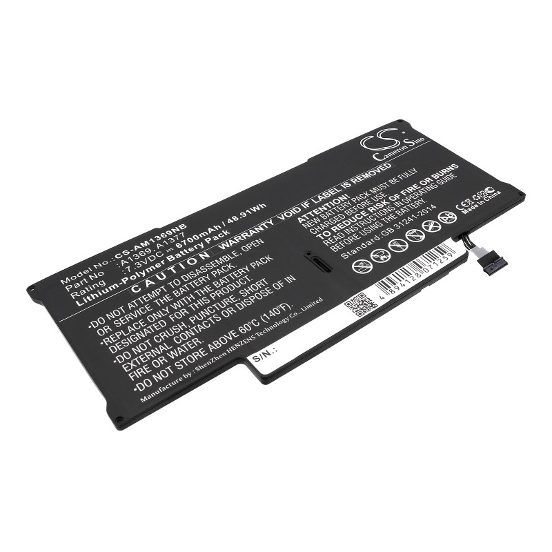 Batterie pour Apple A1377 (6700 mAh/48.91 Wh, 7.3 V)
