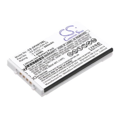 Batterie pour Opticon OPL-9727 (500 mAh/1.85 Wh, 3.7 V)