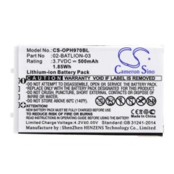 Batterie pour Opticon OPL-9727 (500 mAh/1.85 Wh, 3.7 V)