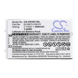 Batterie pour Opticon OPL-9727 (800 mAh/2.96 Wh, 3.7 V)