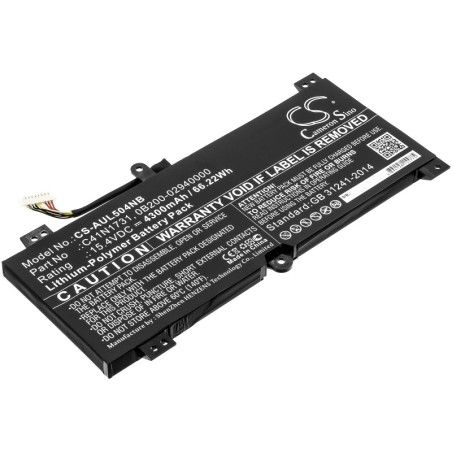 Batterie pour Asus GL504GM (4300 mAh/66.22 Wh, 15.4 V)