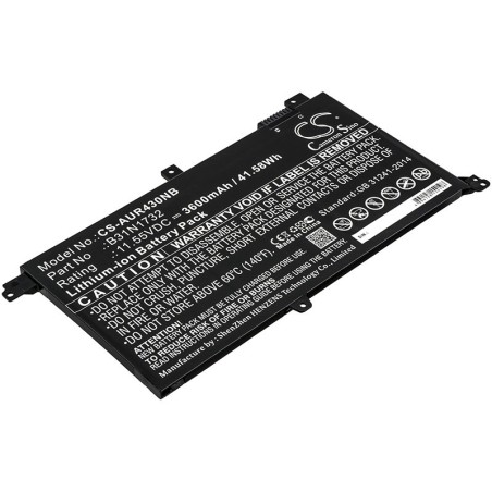 Batterie pour Asus B31N1732 (3600 mAh/41.58 Wh, 11.55 V)