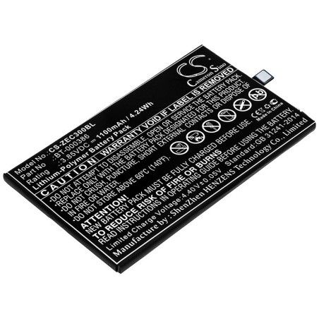 Batterie pour Zebra EC300K (1100 mAh/4.24 Wh, 3.85 V)