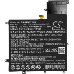 Batterie pour Asus 0B200-02420200 (4900 mAh/37.73 Wh, 7.7 V)