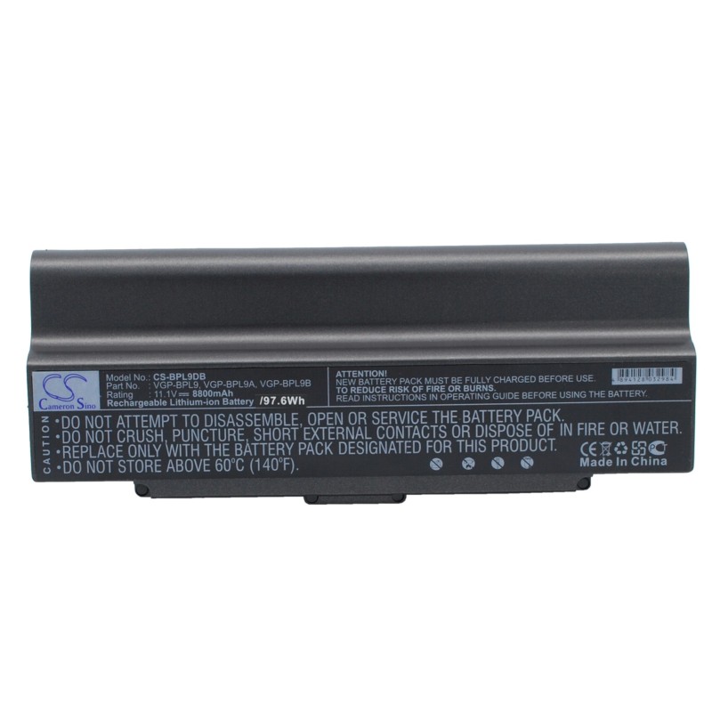 Batterie pour Sony VAIO VGN-AR720E/B (8800 mAh/97.68 Wh, 11.1 V)