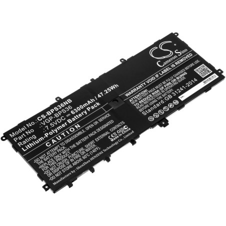 Batterie pour Sony VAIO Duo 13 (6300 mAh/47.25 Wh, 7.5 V)