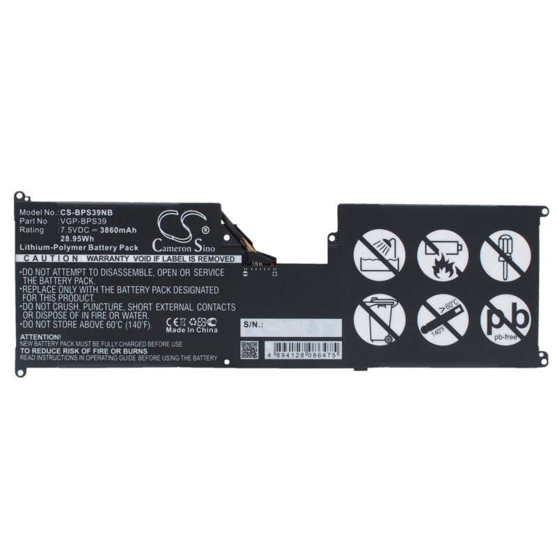 Batterie pour Sony VGP-BPS39 (3860 mAh/28.95 Wh, 7.5 V)