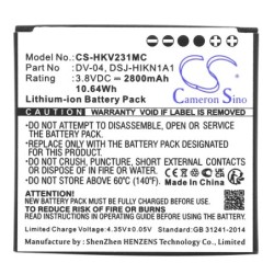 Batterie pour Hikvision DSJ-HIKN1A1 (2800 mAh/10.64 Wh, 3.8 V)