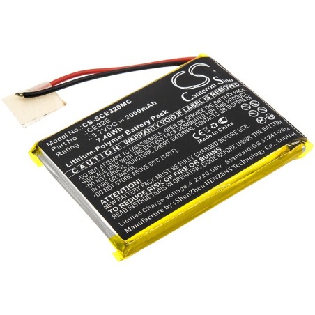 Batterie pour Safety Vision SV-PRIMAFACE32E (2000 mAh/7.4 Wh, 3.7 V)