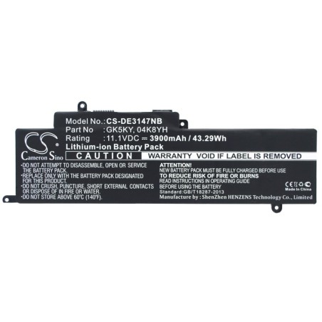 Batterie pour Dell 451-BBKK (3900 mAh/43.29 Wh, 11.1 V)