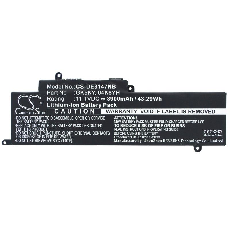 Batterie pour Dell 451-BBPG (3900 mAh/43.29 Wh, 11.1 V)