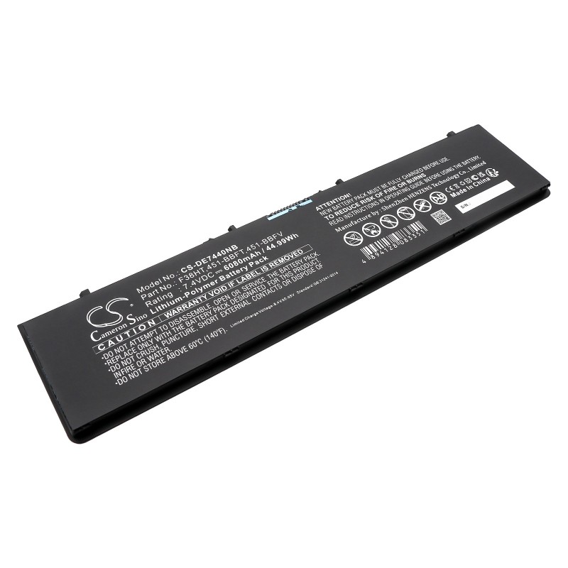 Batterie pour Dell 451-BBFV (6080 mAh/44.99 Wh, 7.4 V)