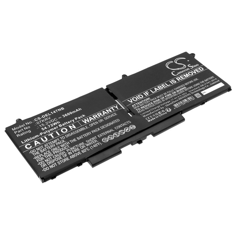 Batterie pour Dell 07KRV (3600 mAh/54.72 Wh, 15.2 V)