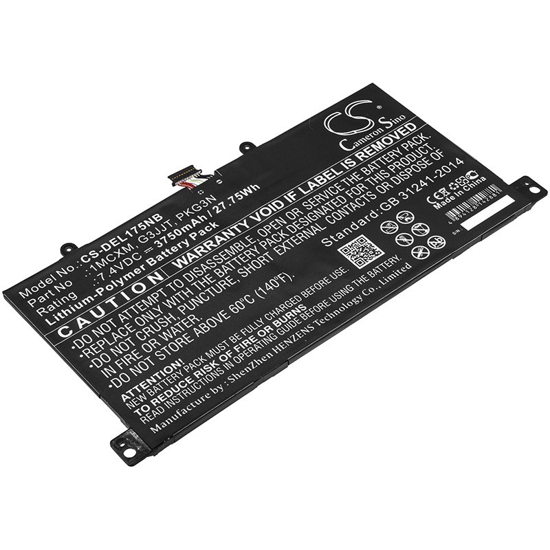Batterie pour Dell PKG3N (3750 mAh/27.75 Wh, 7.4 V)