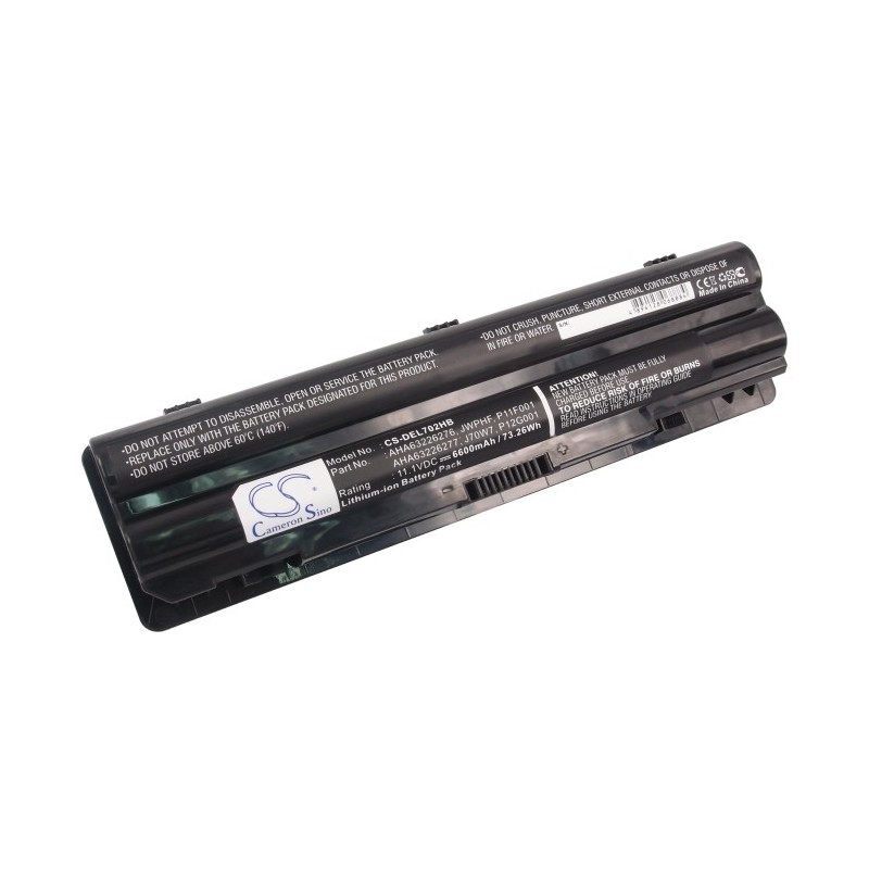 Batterie pour Dell JWPHF (6600 mAh/73.26 Wh, 11.1 V)