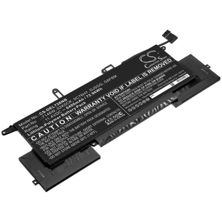 Batterie pour Dell Latitude E7260 (6400 mAh/72.96 Wh, 11.4 V)