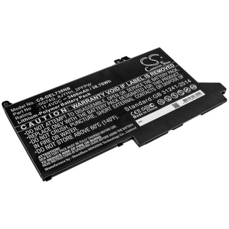 Batterie pour Dell 2PFPW (3400 mAh/38.76 Wh, 11.4 V)