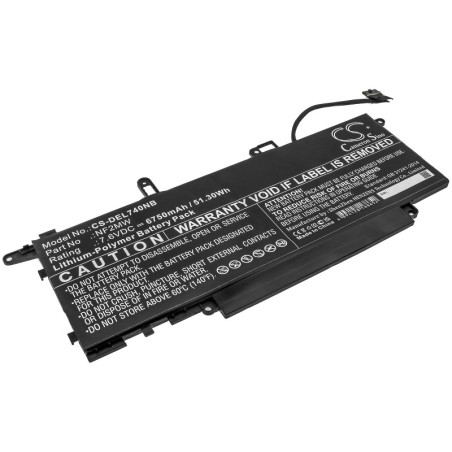Batterie pour Dell NF2MW (6750 mAh/51.3 Wh, 7.6 V)