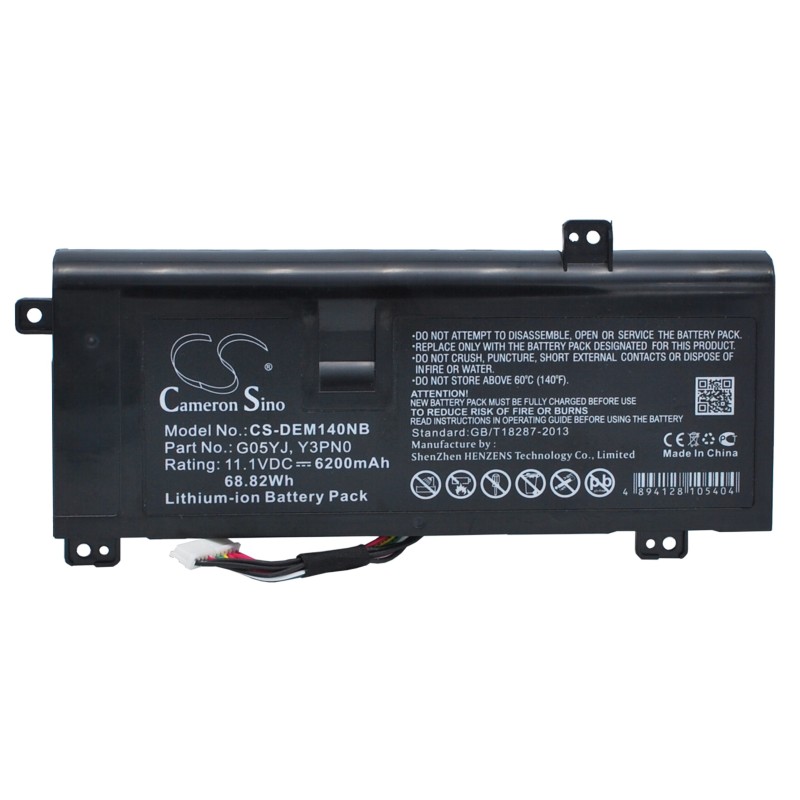 Batterie pour Dell Alienware M14 (6200 mAh/68.82 Wh, 11.1 V)