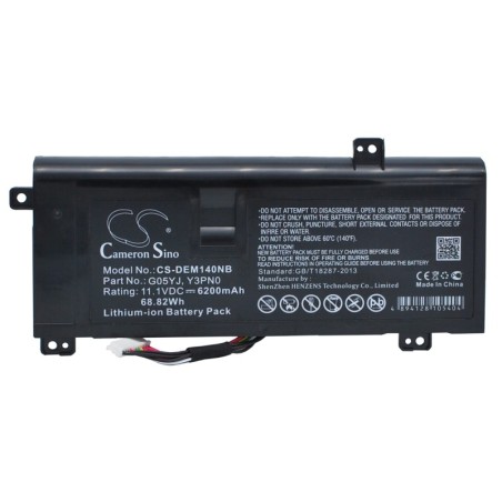 Batterie pour Dell Alienware M14 (6200 mAh/68.82 Wh, 11.1 V)