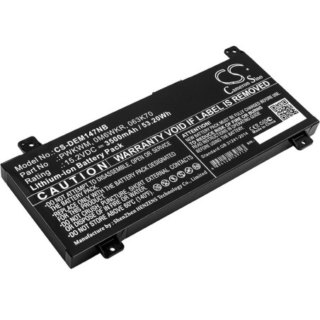 Batterie pour Dell 14-7000 (3500 mAh/53.2 Wh, 15.2 V)
