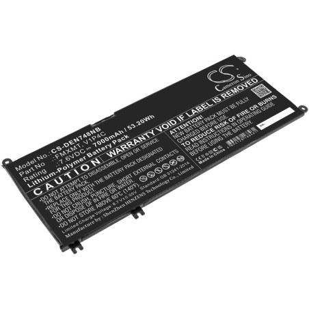 Batterie pour Dell FMXMT (7000 mAh/53.2 Wh, 7.6 V)