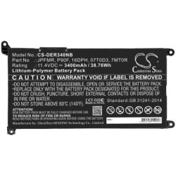 Batterie pour Dell Latitude 3390 (3400 mAh/38.76 Wh, 11.4 V)