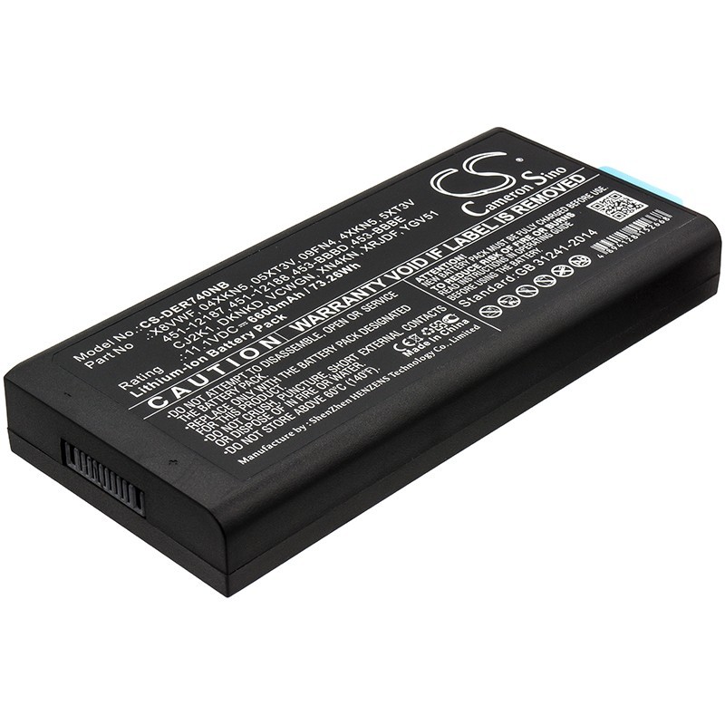 Batterie pour Dell Latitude E7404 (6600 mAh/73.26 Wh, 11.1 V)