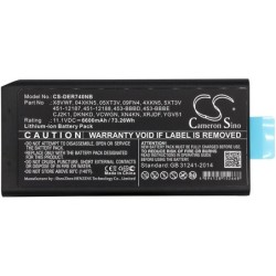 Batterie pour Dell Latitude E5404 (6600 mAh/73.26 Wh, 11.1 V)