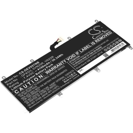 Batterie pour Dell GFKG3 (4100 mAh/30.34 Wh, 7.4 V)