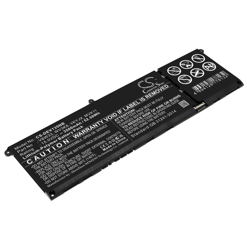 Batterie pour Dell Inspiron 13 5310 (3500 mAh/52.5 Wh, 15 V)